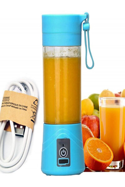 OEM Mini Portable Blender 4 in 1, electric, for preparing juices, 4 blades, USB, 1500 Mah, blue