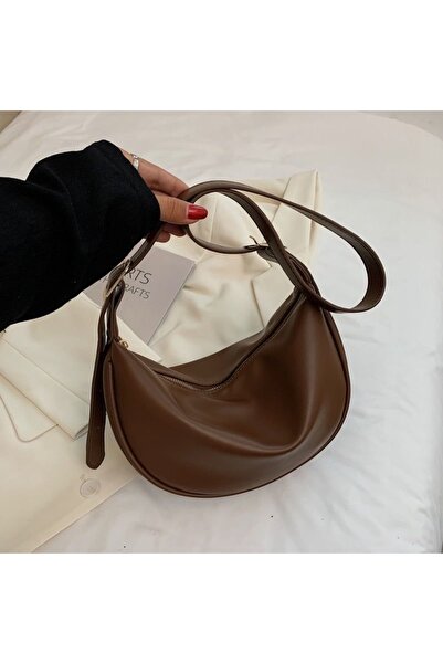 Cersei Geantă de umăr pentru femei Soft Casual Crescent Baguette, maro