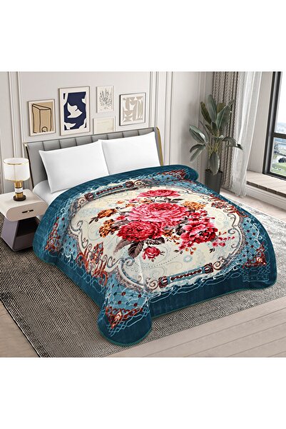 Best Dream Extra Large Double Deluxe Floral Pattern Blanket/Wrapper - 220x240 cm, approx. 6 kg