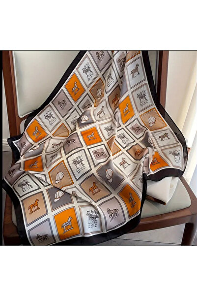 Zess store Zess Elegant Square Horse Scarf Foulard Bandana