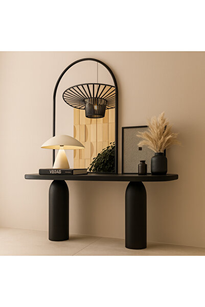 Trihome Mega Boy Doğal Masif Kayın Ağacı Dresuar Konsol Masa 140x40x85 cm