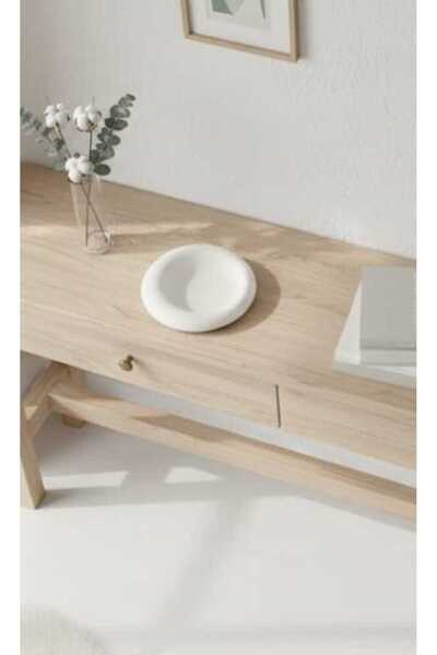 Elada Beton Decorative Bowl Beige 21 cm Dnz, Decor Plate