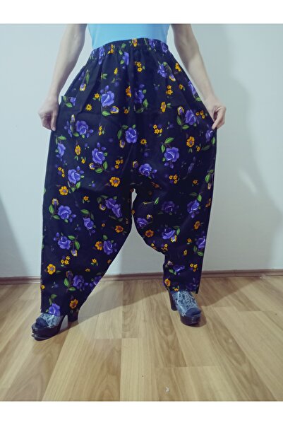 hoaryage Pıtır Floral Flannel Dividin Shalwar Pants 100% Cotton Size 38 100 kg