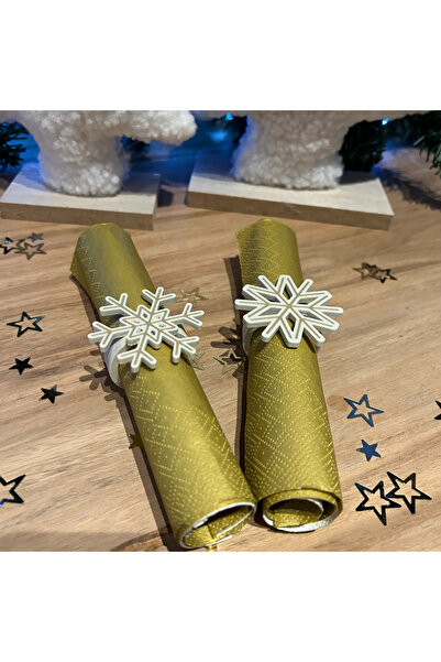 SZD Design طقم خواتم مناديل على شكل ندفة ثلج 2 قطعة