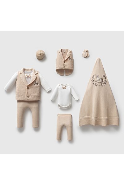 Ozz Baby Boy Baby Newborn 0-3 Months Carousel Hospital Release Premium 5-Piece Set (Ni̇pperland)