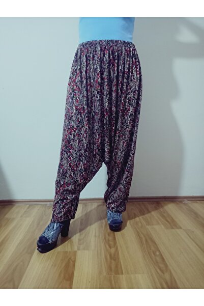 hoaryage Combed Fabric Floral Patterned Baggy Bag with Pockets 100% Cotton