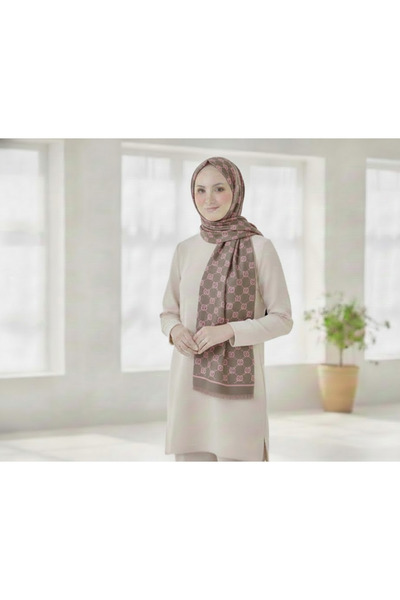 Alivascarf G Desen Kaşmir Pamuk İpek Şal Çift Taraflı