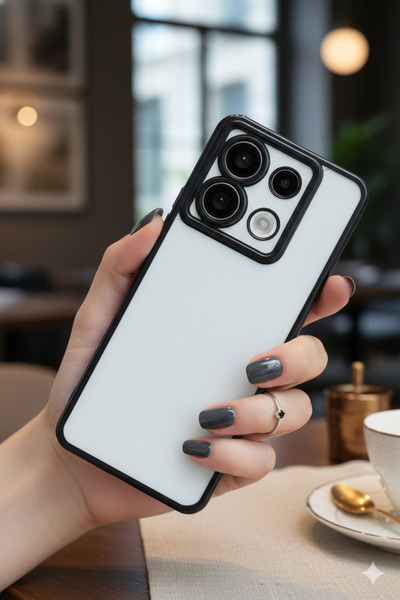 TechTrove Poco X6 Uyumlu 3D Kamera Korumalı Şeffaf Tasarım Bumper Kılıf