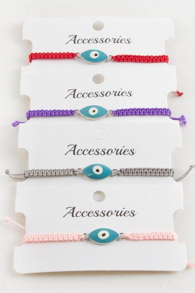 cleovibe Oval Evil Eye Macrame Braided Bracelet