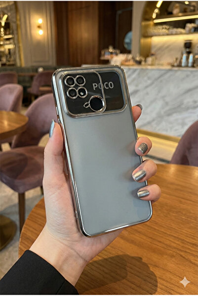 TechTrove Poco C40 Uyumlu 3D Kamera Korumalı Şeffaf Tasarım Bumper Kılıf