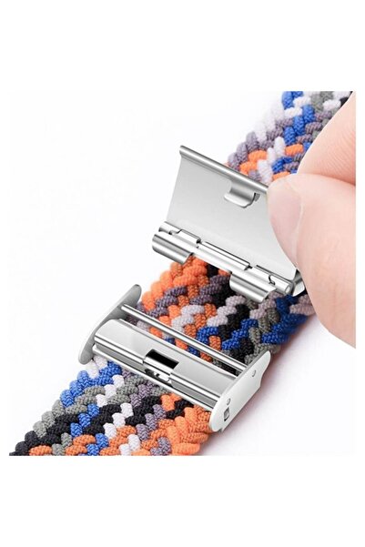 OEM Smartwatch strap, 22 mm width, adjustable, elastic textile material, nylon, black/white