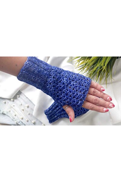 ZeynDesign Trendy El Yapımı Parmaksız Yünlü Eldiven