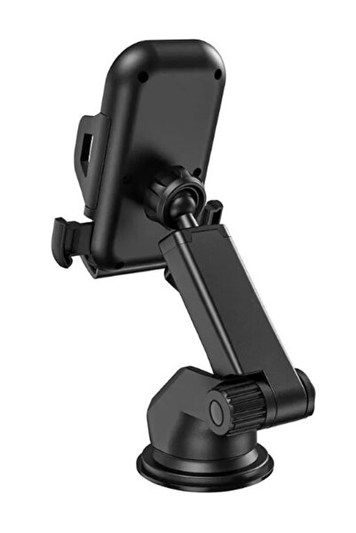 Hoco Universal car holder with sides for mobile phone, Suction cup, Windshield or dashboard mounting, Black