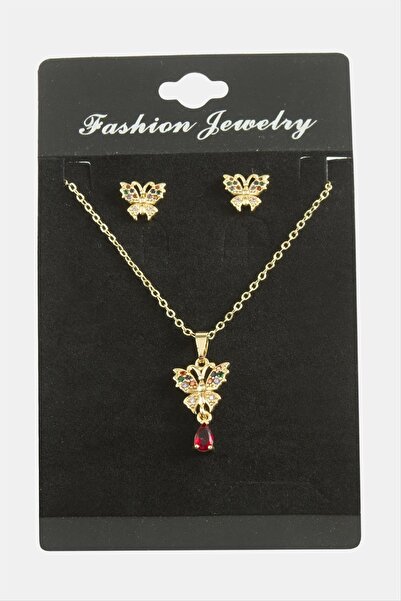 cleovibe مجموعة قلادة من حجر الزركون على شكل فراشة