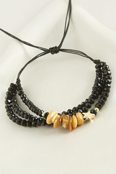 cleovibe 3-Piece Broken Natural Stone Crystal Chain Bracelet