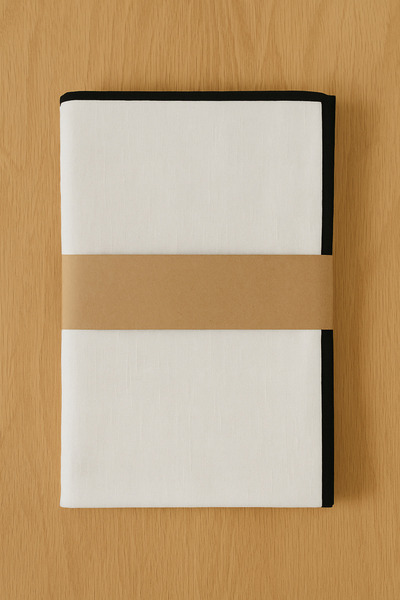 Mirilliahome Piped White Raw Linen Tablecloth - 4, 6 Seater and Square Table Options Available