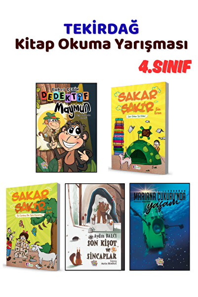 Yağmur Çocuk TEKİRDAĞ Kitap Okuma Yarışması 4.Sınıf Kitapları, 5 Kitap Set, 4...