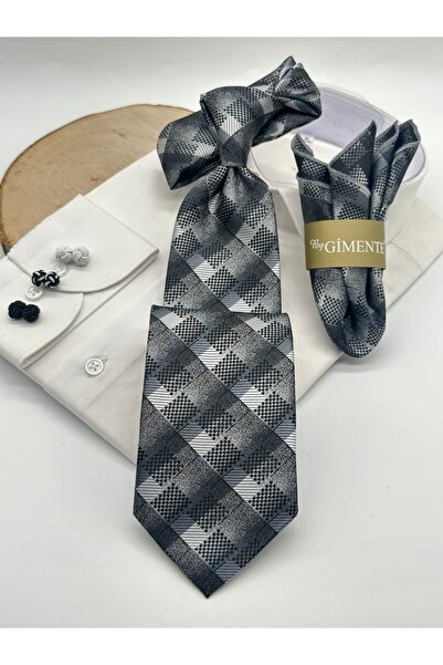 Gutiero ربطة عنق كلاسيكية منقوشة باللونين الأسود والأبيض