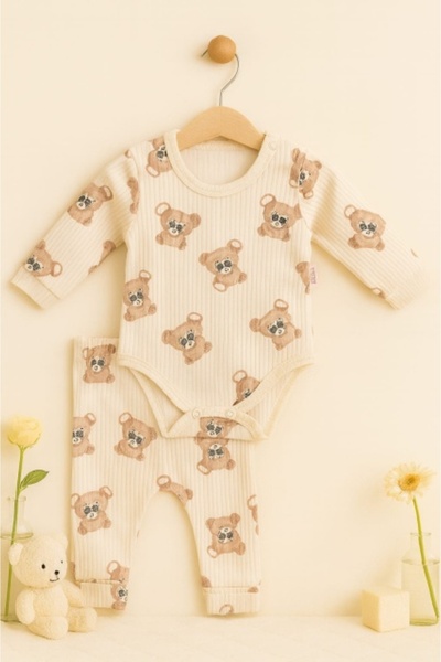 Superbaby Baby Teddy Bear Costume – 2 Piece Set in Rib Cotton for Comfort and Play