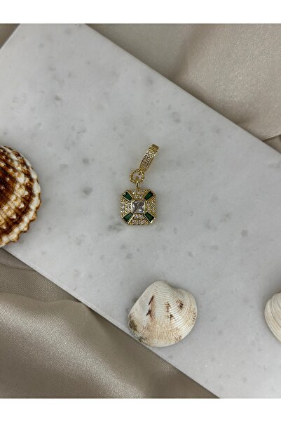 Duera Yeşil Sallantılı Zirkon Taşlı Ajda Charm Süsü Akseusarı