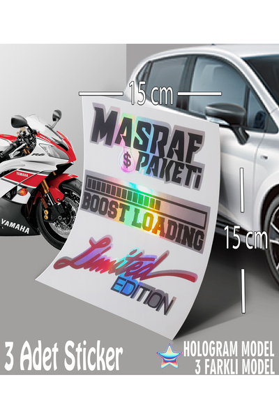 Automod Expense Package Loading Sticker - Hologram Sticker - 3-Pack Text Sticker Compatible with Cars and Motorcycles