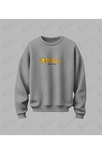 Nulivez Anime Attack on Titan Design Back Printed High Quality Unisex Oversized O Neck Sweatshirt