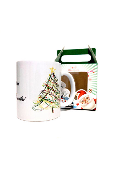 ZEEA COUTURE Ceramic mug with Christmas motif, fir tree and greeting card 3