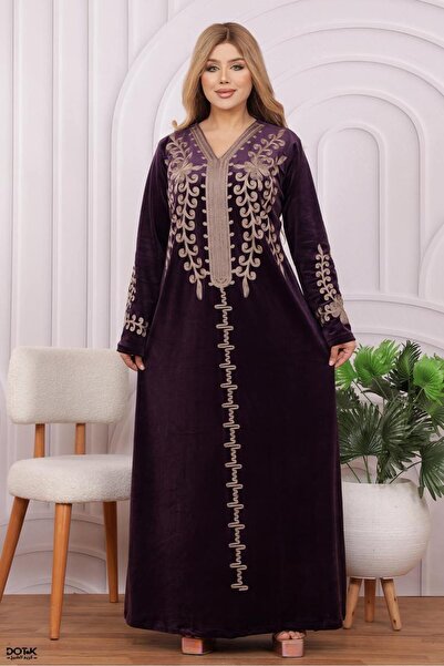 Lyaly aljlabyh Long winter reception dress (jalabiya) with royal silk embroidery