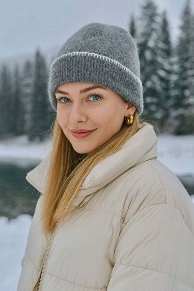 Thesra Gri Bere Gündelik Spor Giyim Sokak Tarzı Zarif