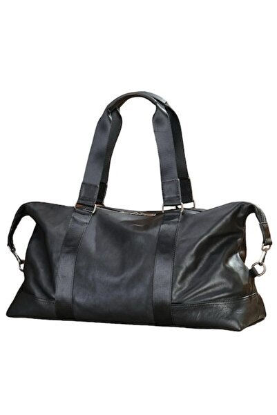 SWISSPN - Travel and Fitness Bag, Genuine Leather, Black, 52x31x19 cm