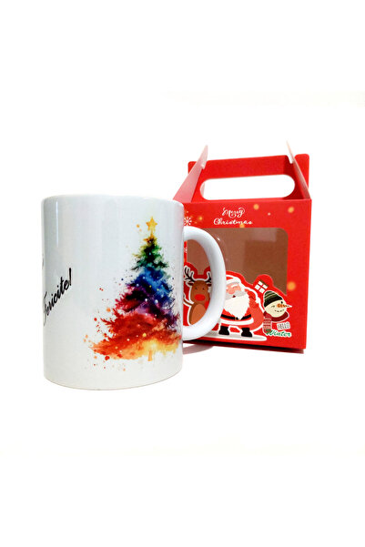 ZEEA COUTURE Ceramic mug decorated with Christmas tree and greeting card 2