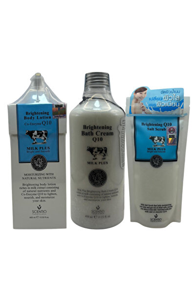 Scentio مجموعة تبييض الجسم برايت آند وايت ميلك بلس Q10 من سينتيو
