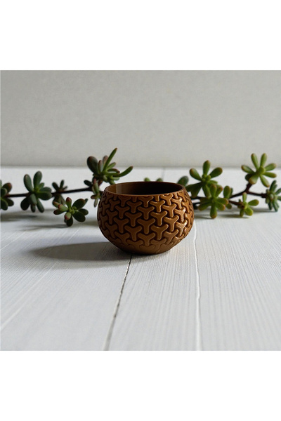 tridori Geometrik Zincir Dokulu Dekoratif Mum Kabı