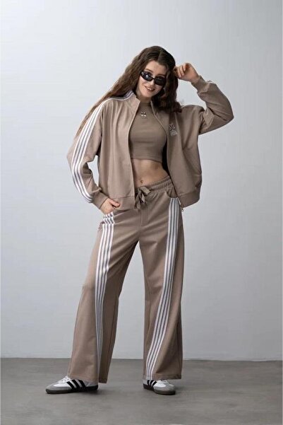 LOCO LOCO 7467 Embroidered Striped Girl's Suit