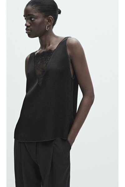 Massimo Dutti top cu dantelă