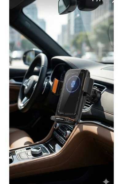 PAST WORLD Car phone holder with fast wireless charging and 90° rotation – to...