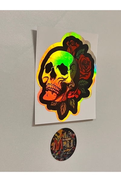 sticker Skull Rose 10X9Cm Foil Car Motorcycle Helmet Laptop Glass Sticker Decal