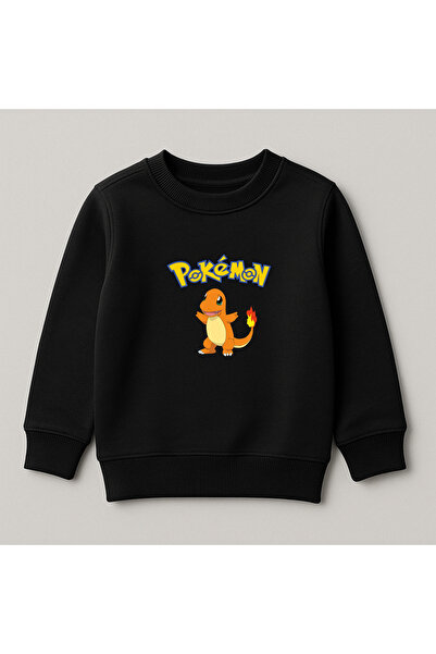 SVART WEAR Hanorac pentru copii cu imprimeu Pokemon, 100% bumbac, cu gât turn...