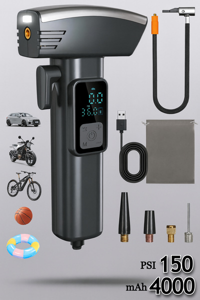 Ecuy Şarjlı Taşınabilir Hava Pompası LED Işıklı &LCD Ekranlı Acil Durum Cam k...