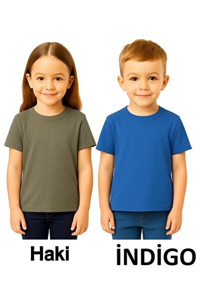 Mcrkids SET DE 2 TRIUCURI BAZICE CU Gâtul Rotund, Mâneci Scurte, pentru Băieț...