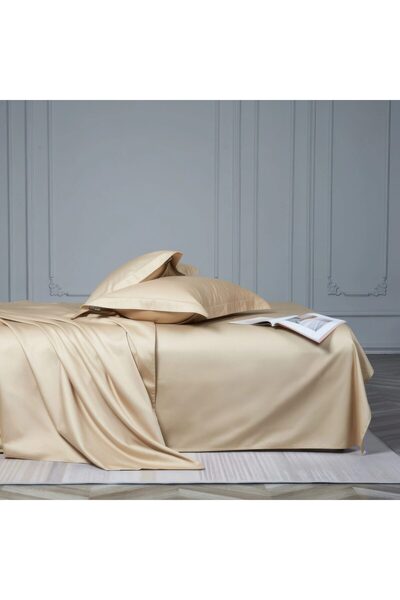 Kotonia Home Cearșaf de pat hotel – 220×240 cm, 100% bumbac, Damask DeLux Sat...