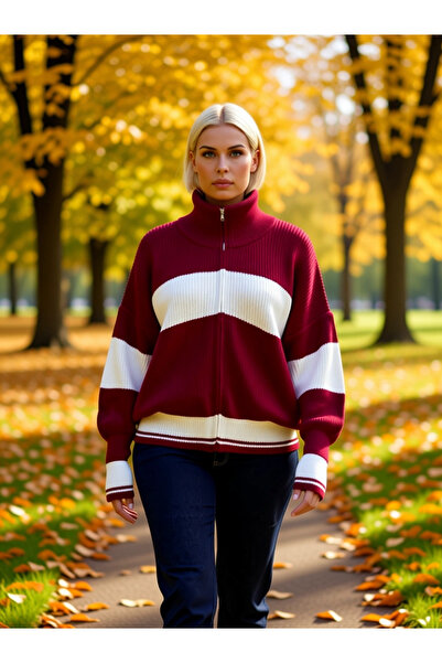 BENERLY Women's Comfortable Zippered Turn-Down Collar Long Low-Sleeve Thessal...