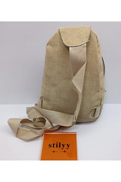 stilyy Multi-Compartment Unisex Crossbody Beige Bag