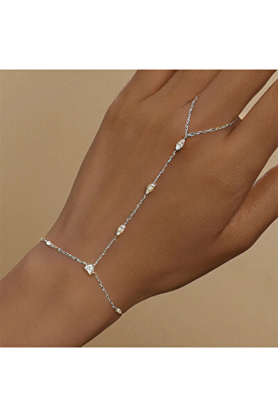 Ayla IRYS SILVER Hand Chain Bracelet