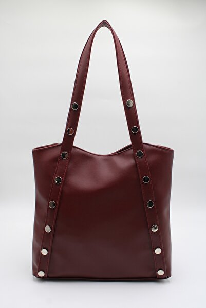 LASSO Women's Large Size Staple Accessory Detailed Lined Hand, Arm, and Shoulder Bag