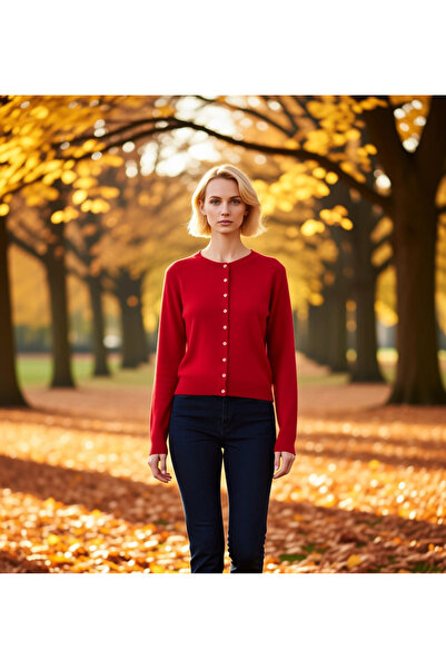 BENERLY Women's Clothing Collection Button Detail Long Sleeve Knitwear Cardig...