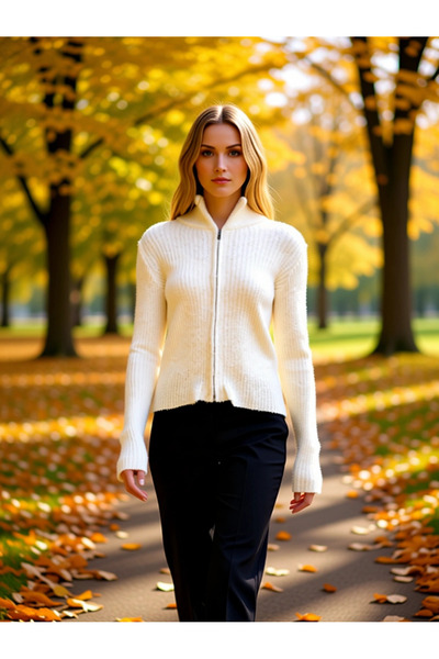 BENERLY Women's Wardrobe Essentials Zippered Mock Neck Soft Textured Fit Cut ...