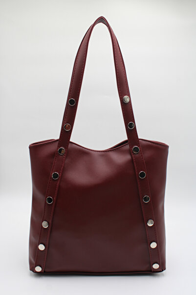 LASSO Women's Large Size Staple Accessory Detailed Lined Hand, Arm, and Shoulder Bag