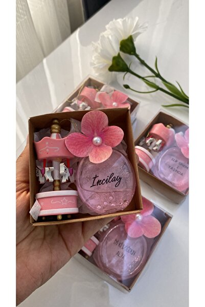 Melina Hediyelik Doğum Hediyesi, Hoşgeldin Bebek Atlı Karınca ve Kolonya Set -6 Adet