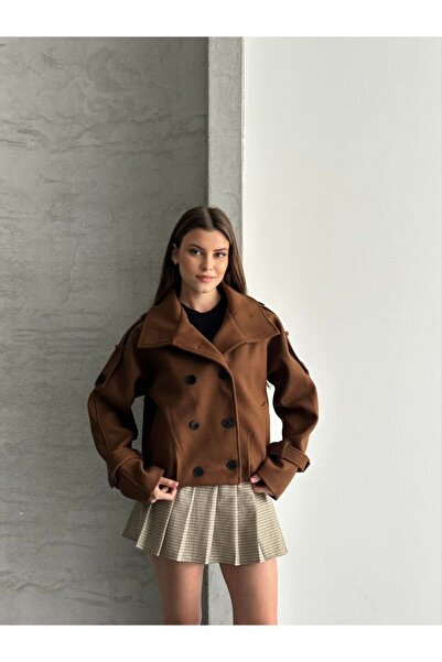 solena sln Jachetă scurtă Premium guler ridicat pentru femei